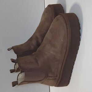 Bacia Slip On Fur Lined Faux Suede Ankle Platform Boots Size 9